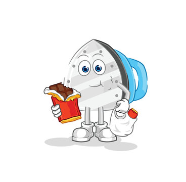 recommend clip art: iron eat chocolate mascot. cartoon vector