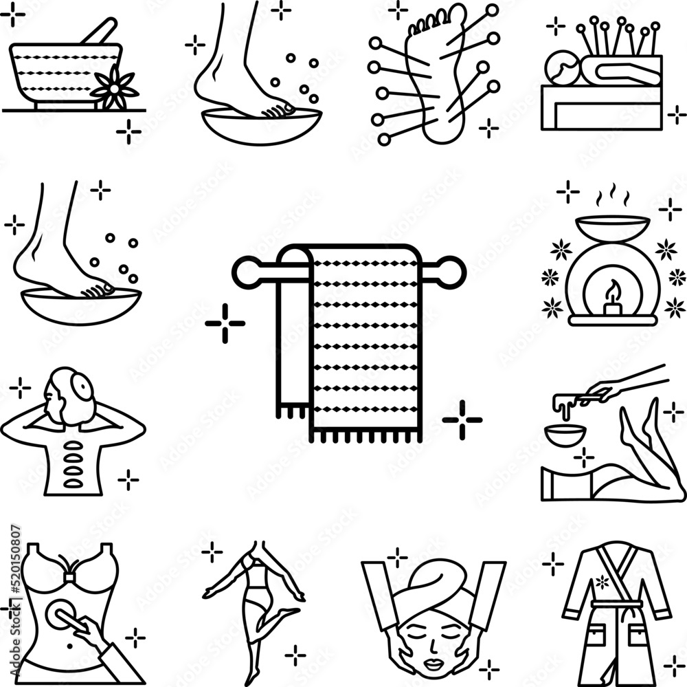 Poster towels icon in a collection with other items
