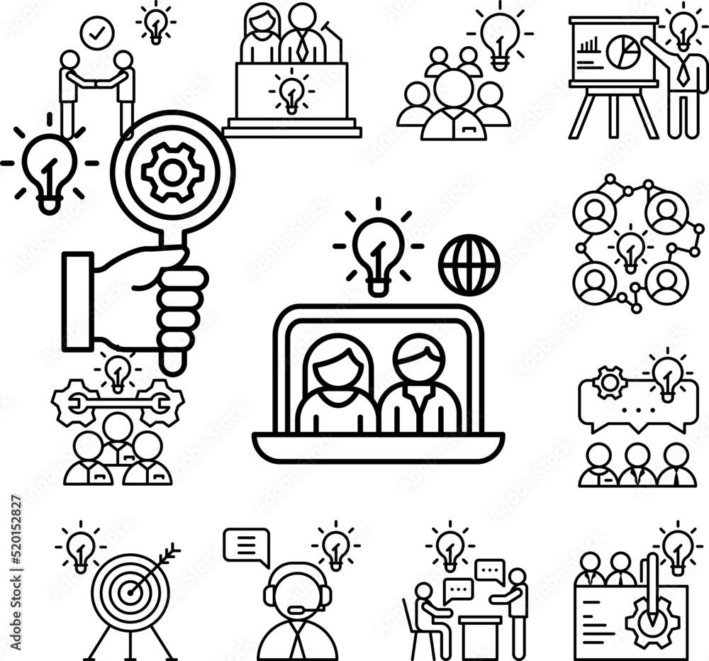 Poster laptop web idea icon in a collection with other items
