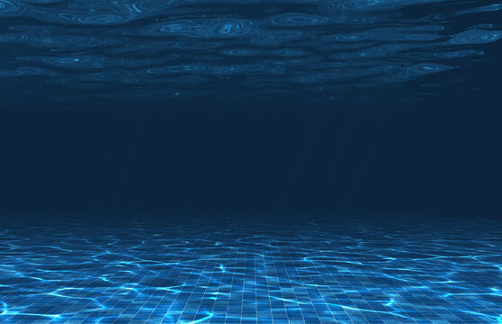 Underwater shot of the swimming pool. 3d illustration