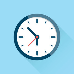 Clock icon illustration in flat style. Watch face vector illustration on isolated background. Time alarm sign business concept.