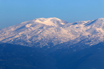 There is snow on Mount Hermon in northern Israel.