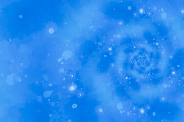Starry blue background illustration with vortex design psychedelic shape