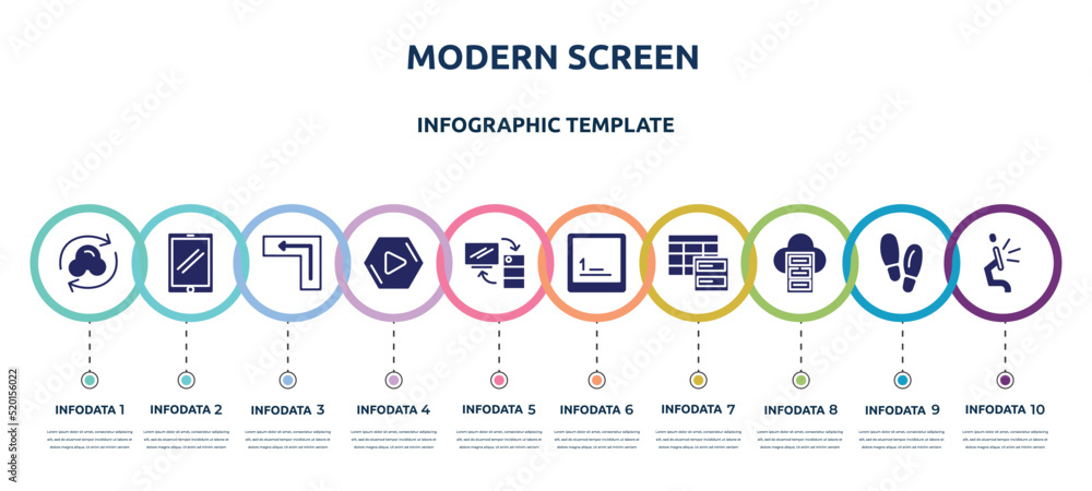 Poster modern screen concept infographic design template. included synchronize with internet, touch of scre