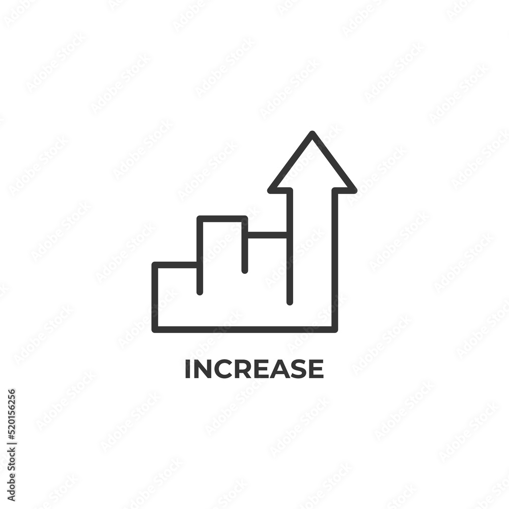 Aufkleber increase line icon. linear style sign for mobile concept and web design. outline vector icon. symbol