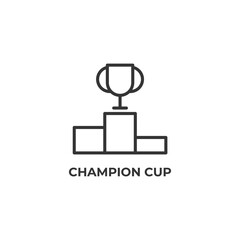 champion cup line icon. linear style sign for mobile concept and web design. Outline vector icon. Symbol, logo illustration. Vector graphics