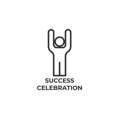 success celebration line icon. linear style sign for mobile concept and web design. Outline vector icon. Symbol, logo illustration. Vector graphics