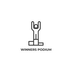 winners podium line icon. linear style sign for mobile concept and web design. Outline vector icon. Symbol, logo illustration. Vector graphics