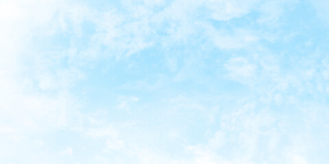 Clear and cloudy puffy and blurry blue sky background, bright and fresh blue sky and white clouds of summer or winter seasons.