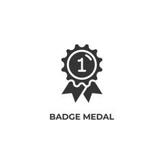 Fototapeta na wymiar badge medal vector icon. filled flat sign for mobile concept and web design. Symbol, logo illustration. Vector graphics
