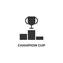 champion cup vector icon. filled flat sign for mobile concept and web design. Symbol, logo illustration. Vector graphics