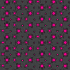 Abstract circle zigzag pattern Vector art. Pink Seamless pattern. Color Abstract Modern stylish texture. Geometric shapes. Illustration. Dark Purple Background. Simple Cute design. Girlish pattern.  