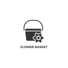 flower basket vector icon. filled flat sign for mobile concept and web design. Symbol, logo illustration. Vector graphics