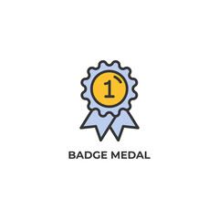 Fototapeta premium badge medal vector icon. Colorful flat design vector illustration. Vector graphics