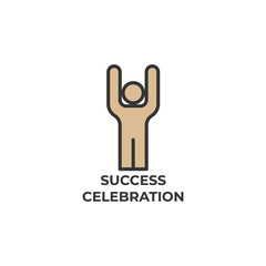 success celebration vector icon. Colorful flat design vector illustration. Vector graphics