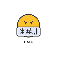 hate vector icon. Colorful flat design vector illustration. Vector graphics