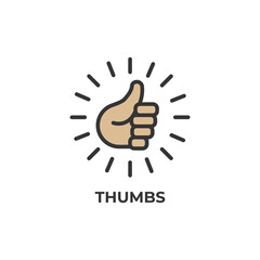 thumbs vector icon. Colorful flat design vector illustration. Vector graphics