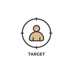 target vector icon. Colorful flat design vector illustration. Vector graphics