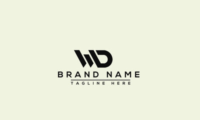 Logo design letter WD . Elegant modern. Vector template.
