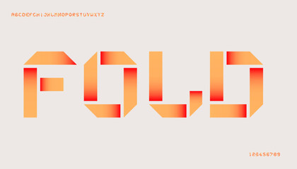 Set of Gradient orange alphabet font.