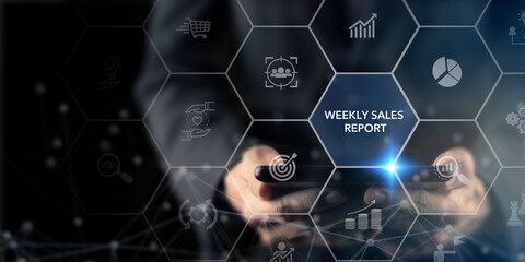 Weekly sales report concept. Data analytics for driving agile decision making, improving process,...