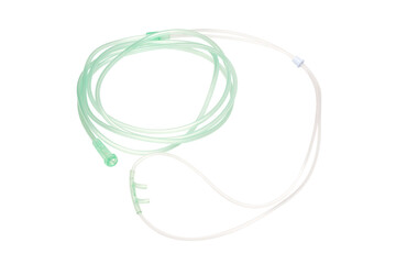 Nasal cannula with oxygen tube isolated on a white background