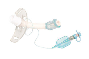 Tracheostomy oxygen tube isolated on a white background