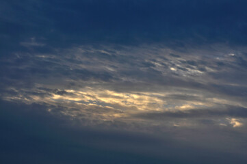 sunset over the clouds