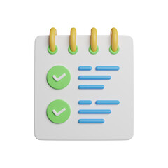 Checklist Note Check 3D Rendering Illustration