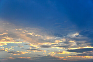 sunset over the clouds