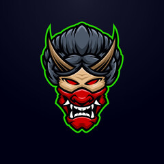 Geisha masscot illustration premium vector