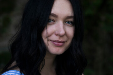 Closeup portrait young beautiful woman.