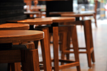 tables and chairs in cafe