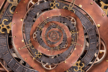 Swirled clock work background