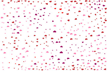Confetti heart falling down isolated. Valentines day concept. Heart shape overlay background. Vector holiday illustration