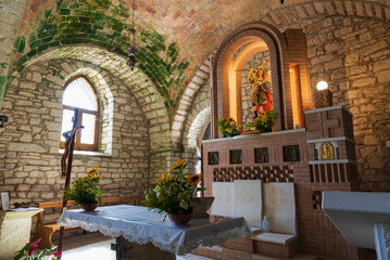 S. Angelo in Grotte, Molise. The Church - cave of St. Michael the Archangel