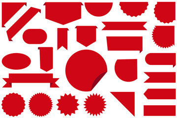 a set of red label sticks