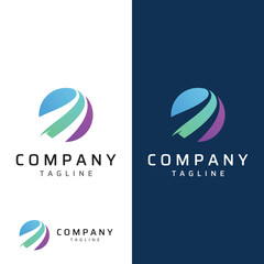 Abstract logo in swoosh style with modern colors.Logo can be used for business or company.Template vector design.