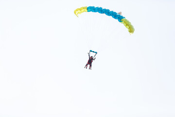 Skydiver flies through the air