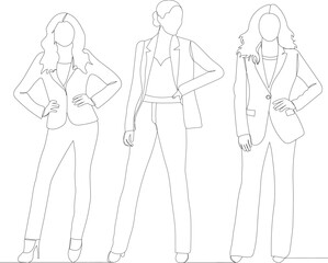 women sketch on white background outline isolated, vector