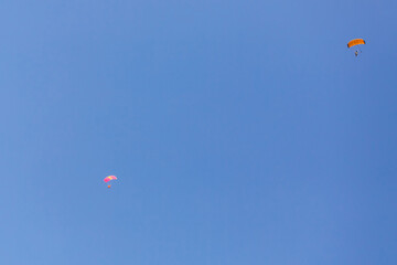 Skydiving. Tandem jump. An amazing adventure into the sky.
