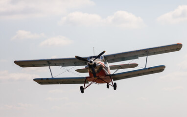 light aircraft returning to land after dropping