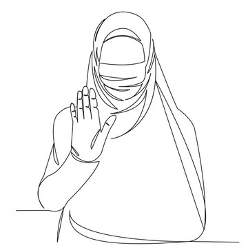 recommend clip art: muslim woman hand gesture stop careful attention