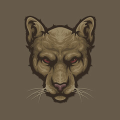 Fierce Lion Female Head Animal Mascot Vector Logo Illustration