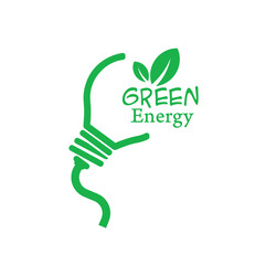 green energy sign on white background	