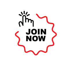 join now sign on white background