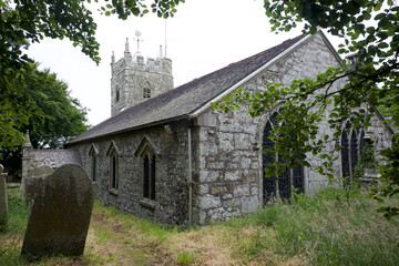 St Dennis Cornwall England 07 04 2022 Iron Age hill fort church rebuilt 1847
