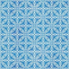 Seamless pattern with decor tile, mosaic oriental ornament. Vector illustration for designing posters, cards, prints, stickers, fabric, textile, gift paper, scrapbooking