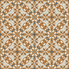 Seamless pattern for traditional arabic and indian pottery tiling, fabric, wall interior, cloth. Decor tile, texture print, mosaic oriental ornament.