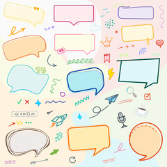 Chat bubble color vector set